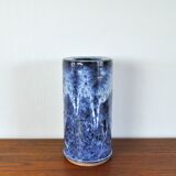 Blue and white glazed Ceramic Vase by Valholm Keramik, Denmark