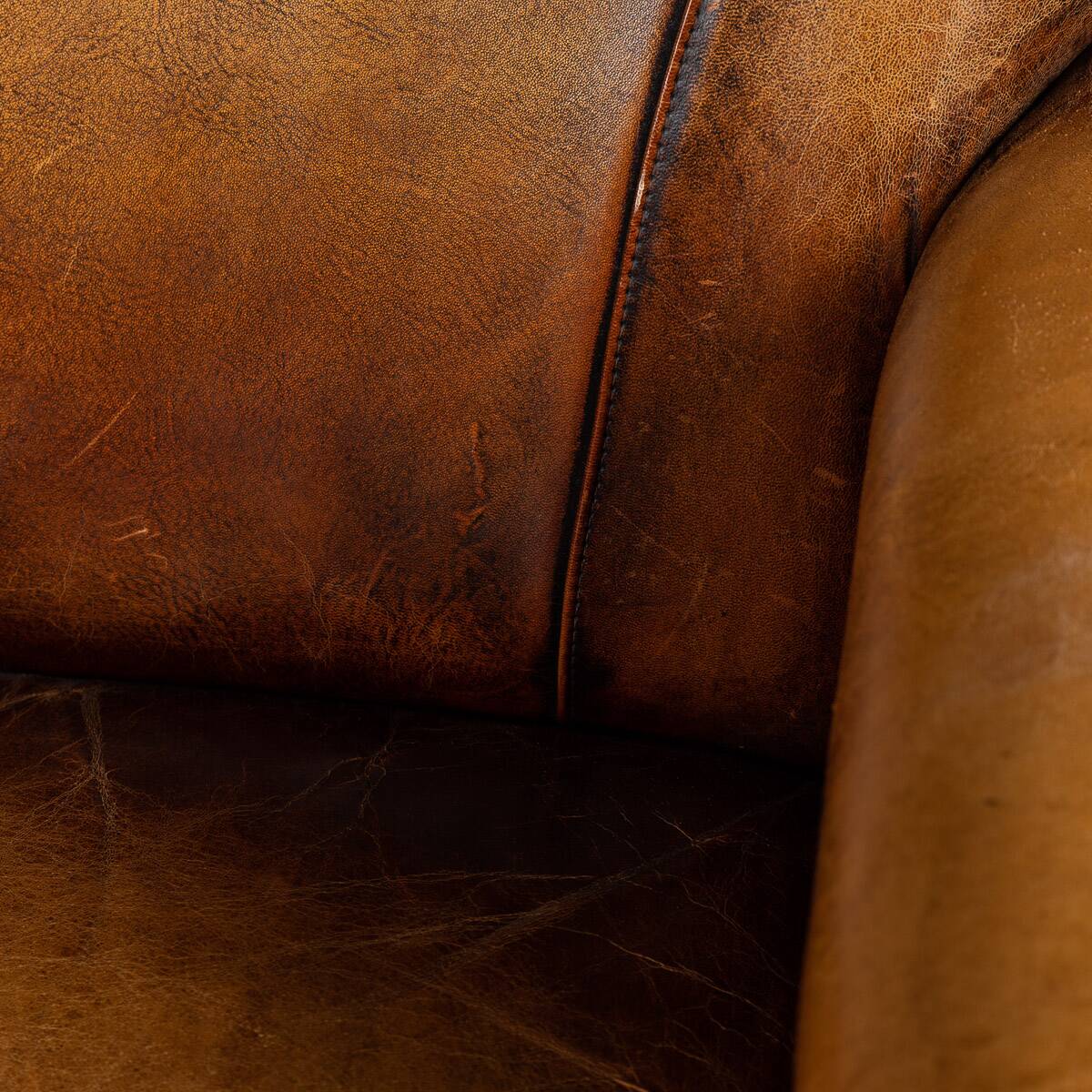 Vintage 20thc pair of dutch leather club chairs c.1980