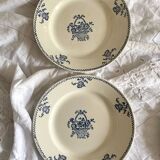 Gien dessert plates with flower basket