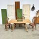Dining table Audoux Minet bamboo rattan ceramic signed La Roue Vallauris