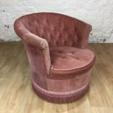 Powdered pink velvet toad chair