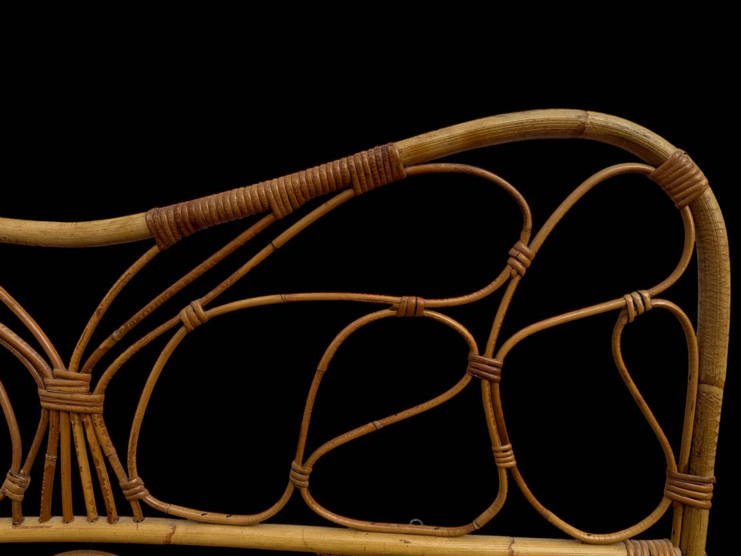 Pair of rattan headboards from the 50's Italy