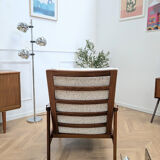 2 reupholstered Scandinavian armchairs