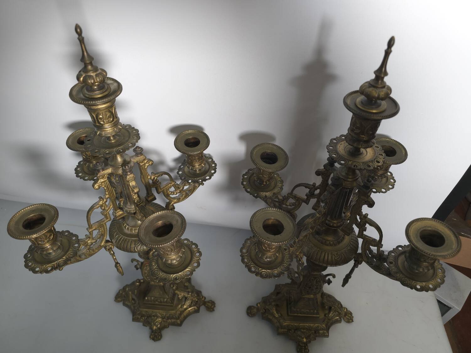 Pair of bronze candlesticks