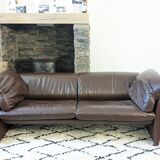 De Sede sofa DS-1023 year 70 in brown leather