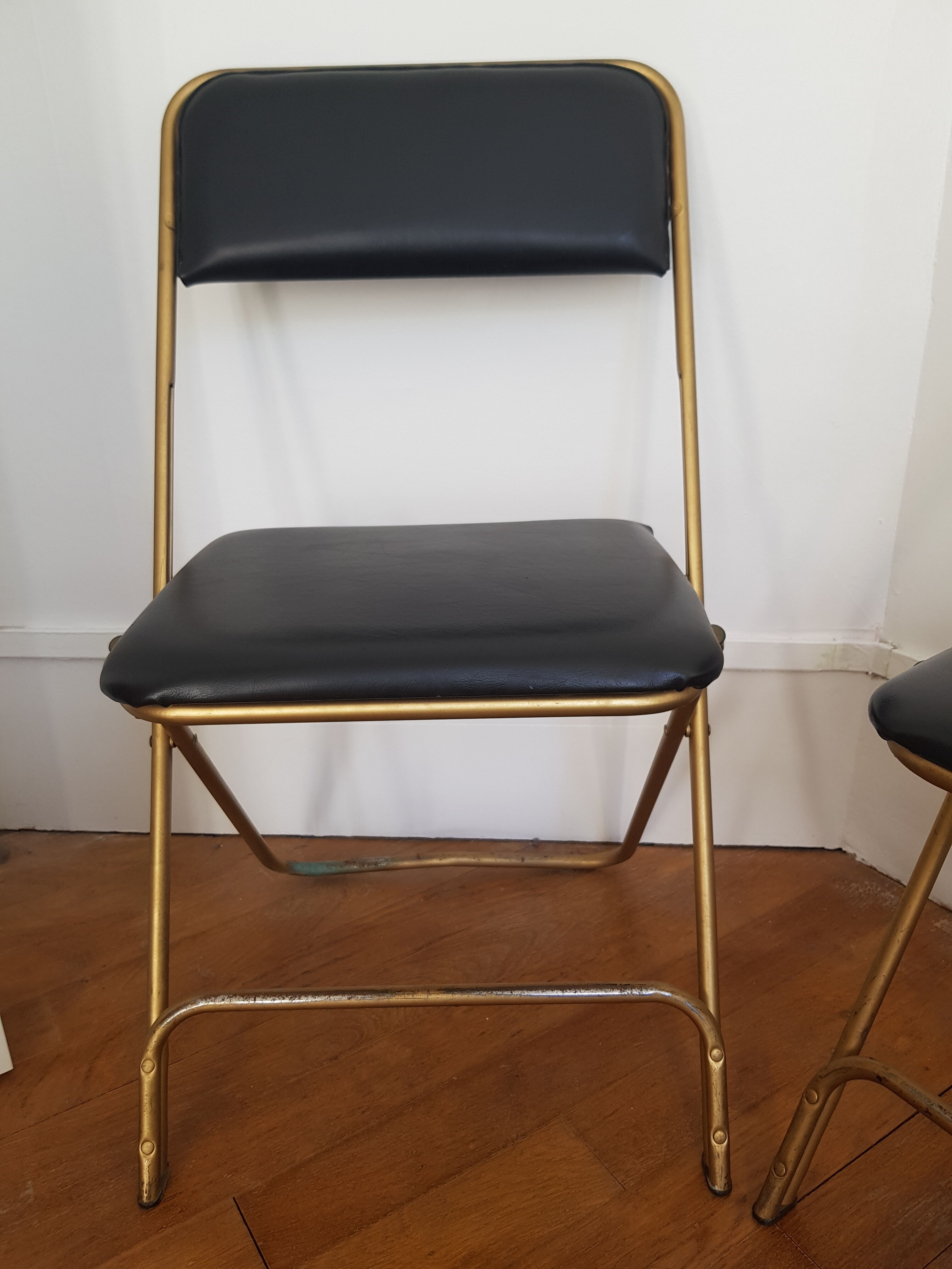 Set of 2 folding chairs in skai and metal