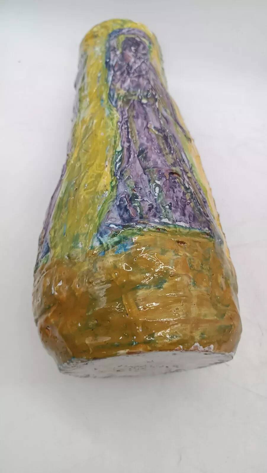 Figurative art majolica vase dated 1957 signed Agostino Pastene