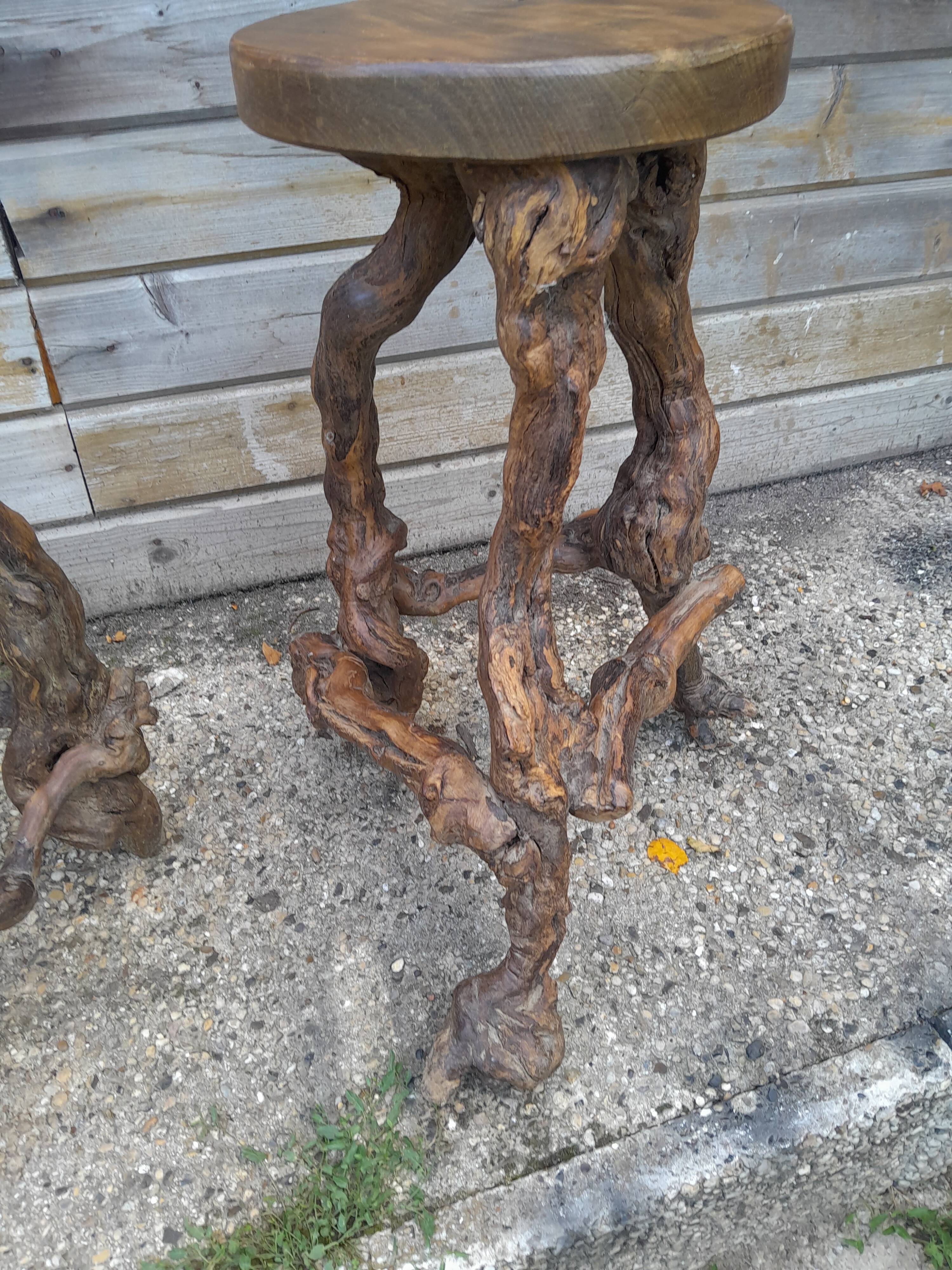 Pair of bar stools in vintage vine feet