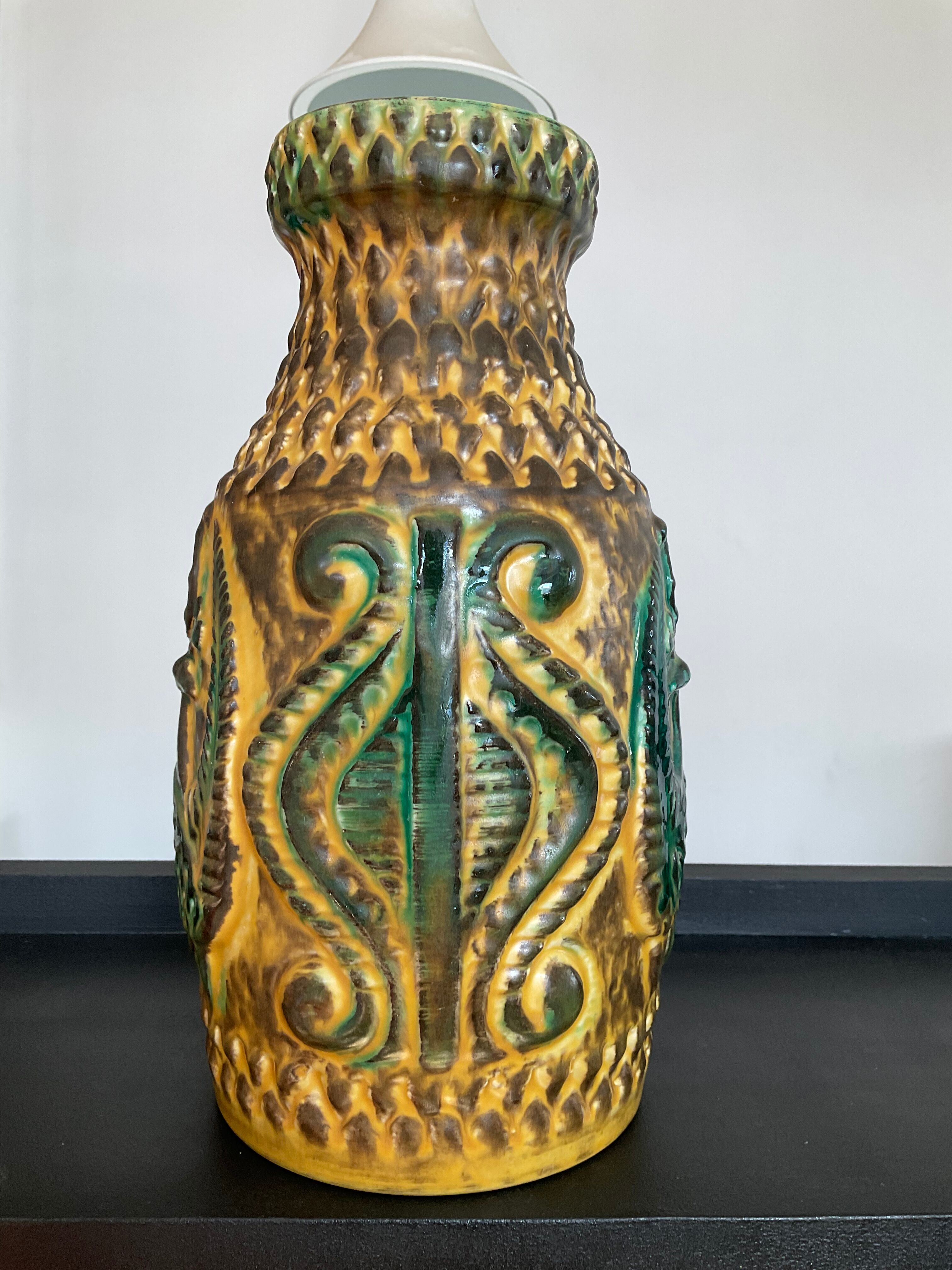 Vase West Germany in glazed ceramic year 60-70