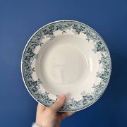 Set of 4 blue deep plates Terre de Fer Moulin des Loups summer