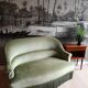 Green velvet toad sofa