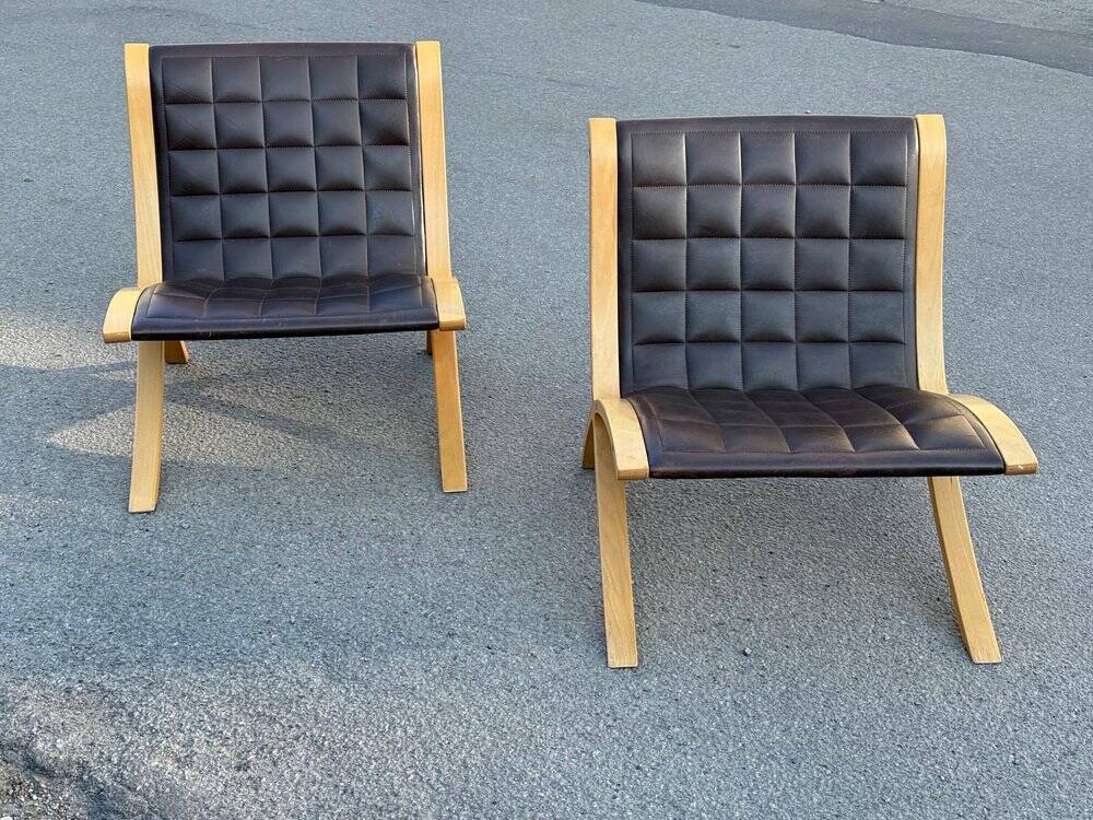 AX chairs attributed to Peter Hvidt & Orla Mölgaard, attributed to Fritz Hasen, 1978, set of 2