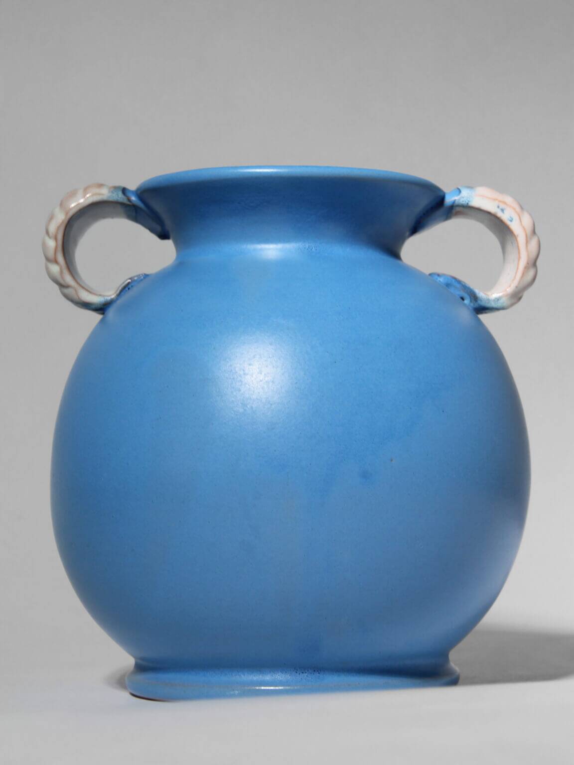 Gabriel Burmeister Art Deco Double Handled Blue Vase, 1930s