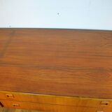 Scandinavian low teak and metal sideboard