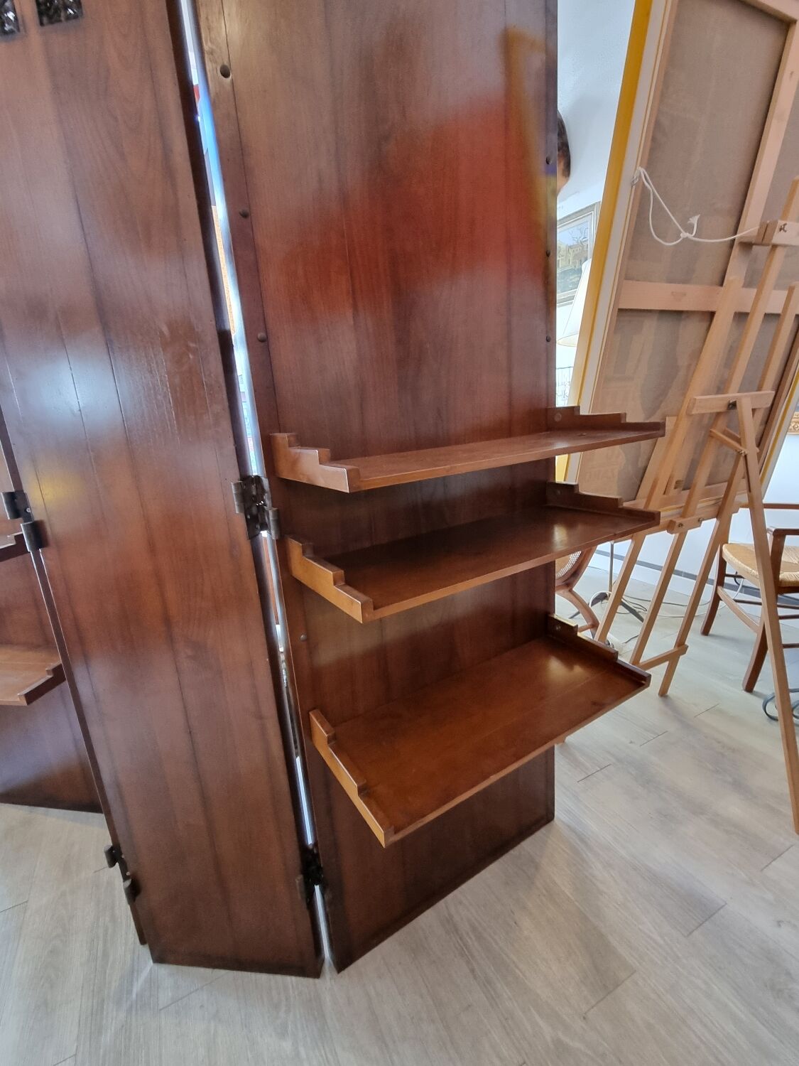 Solid cherry library screen