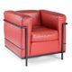 LE CORBUSIER AND PIERRE JEANNERET: "LC2" armchair in red leather