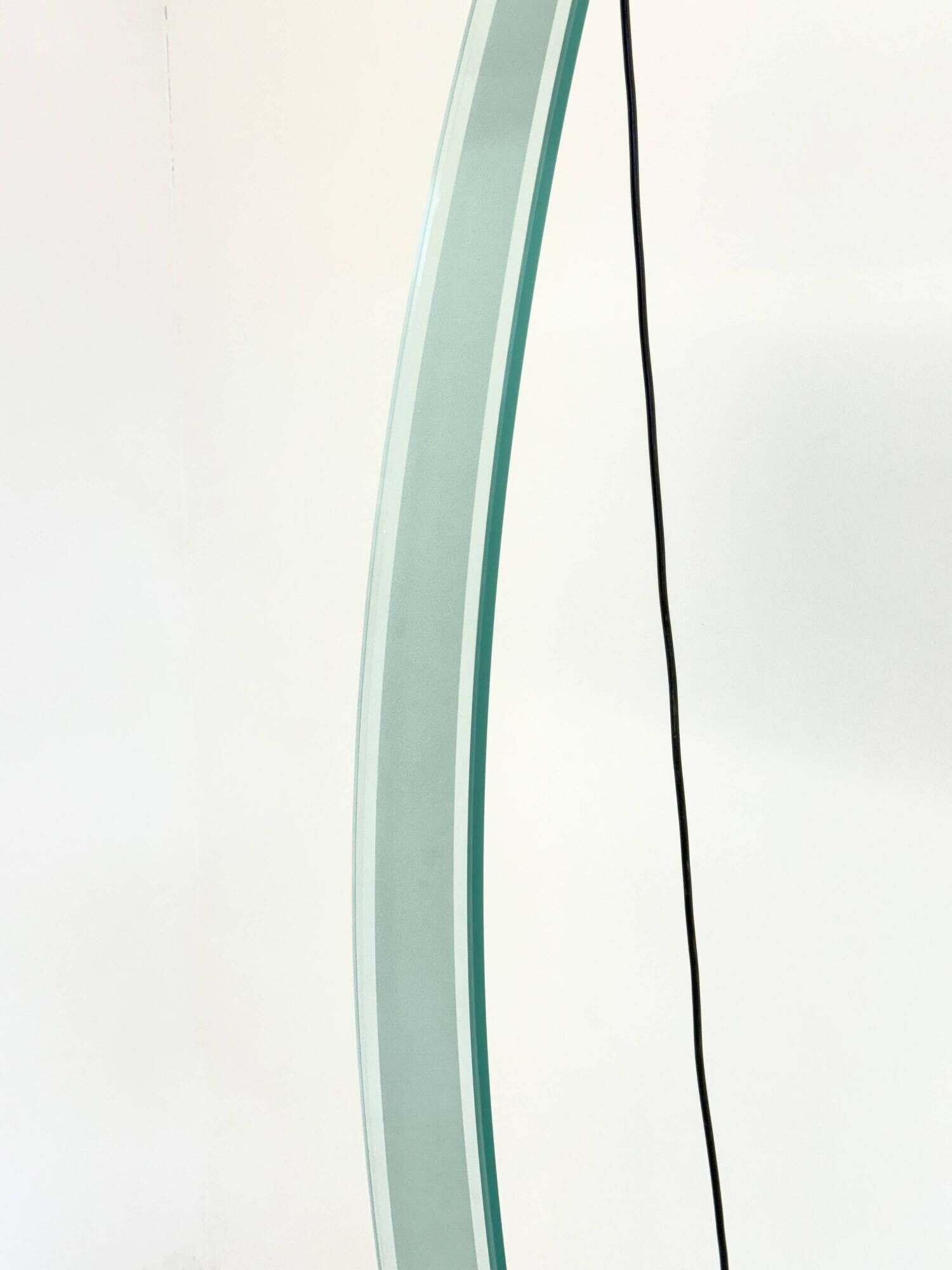 Vintage design floor lamp by Sothis with glass base and white glass shade