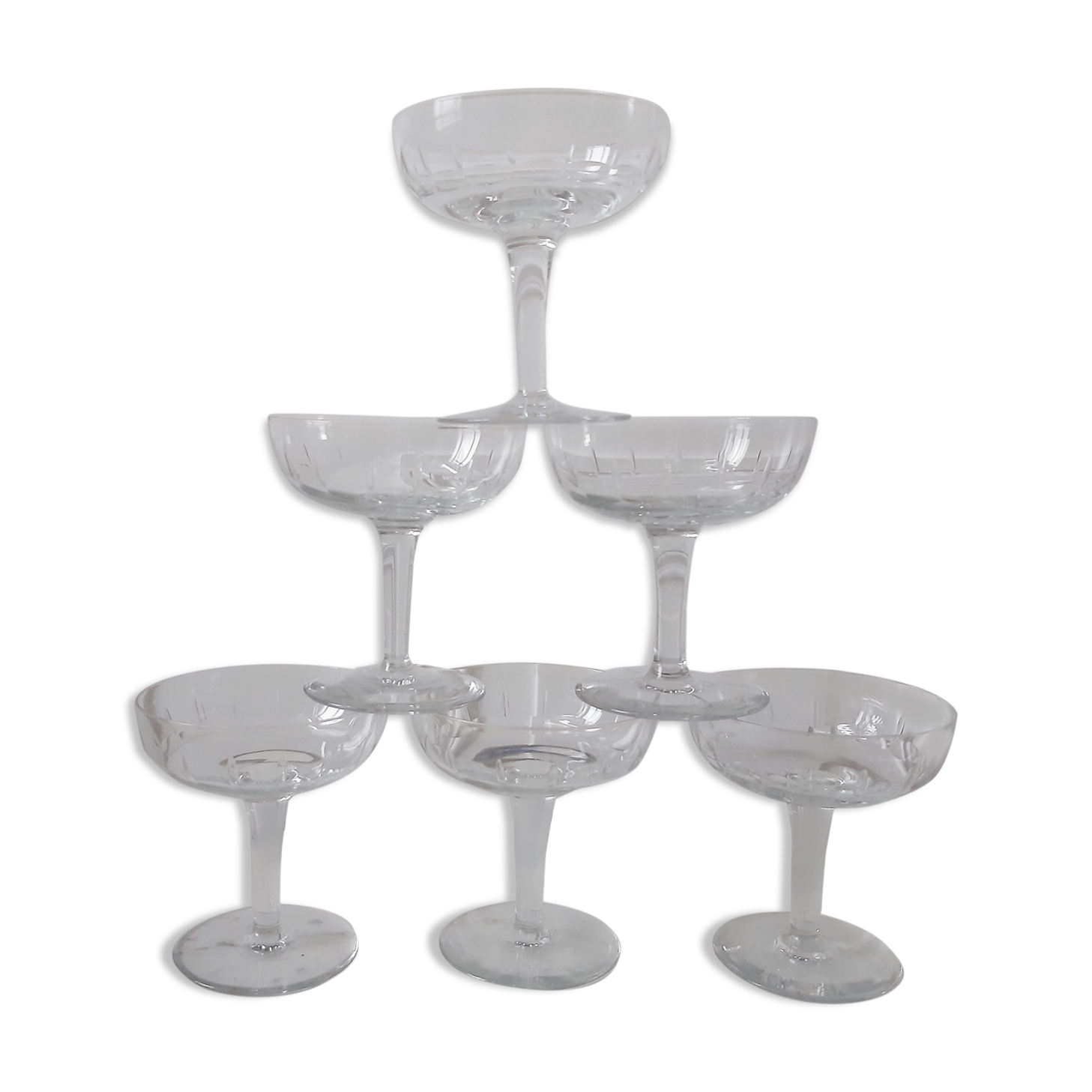 Lot of 6 crystal champagne glasses
