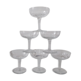 Lot de 6 coupes à champagne en cristal