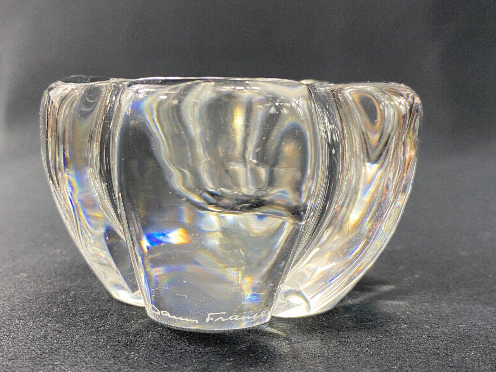Crystal candle holder signed DAUM