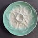 Niderviller sea-green earthenware oyster plates, set of 10 + dish