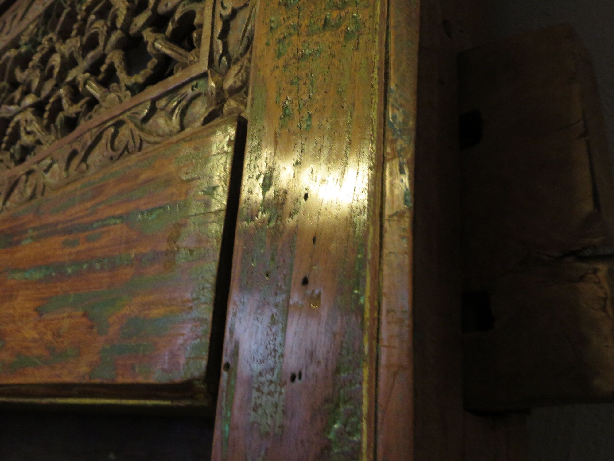 Antique pair of patinated teak doors, 1900