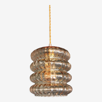 Pendant light 60s golden amber glass