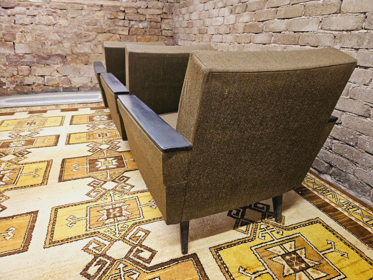 Vintage armchairs fabric 1960