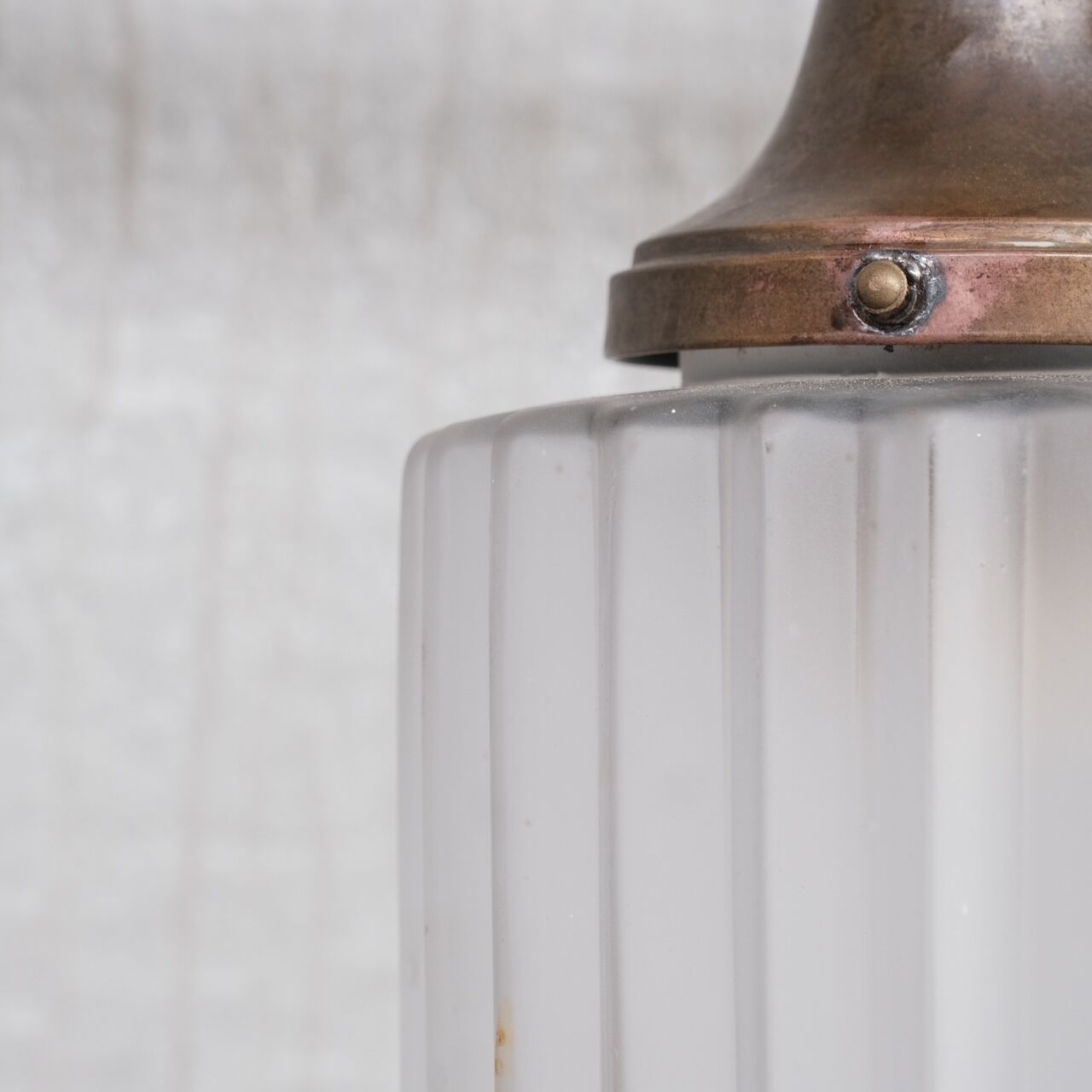 French brass and glass antique pendant light