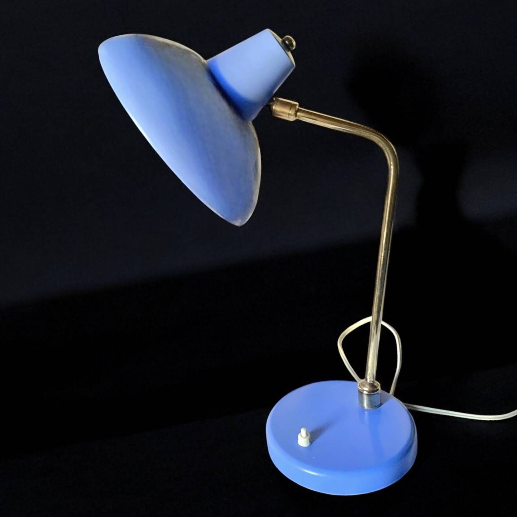 Lampe en métal bleu, 1960