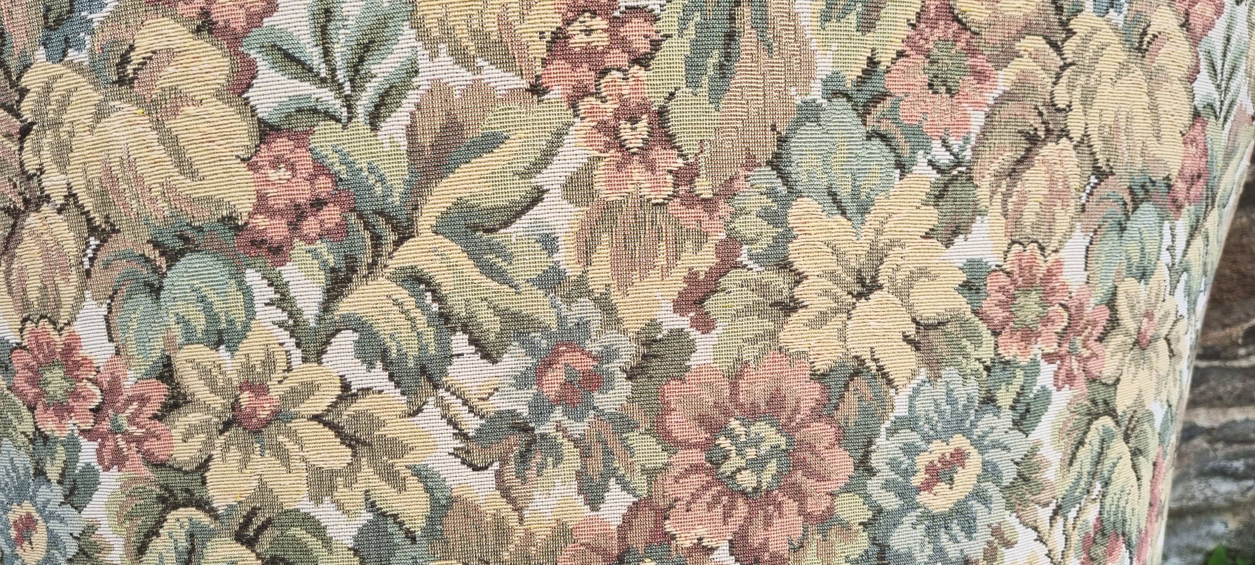 Toad armchair floral tapestry vintage 50s