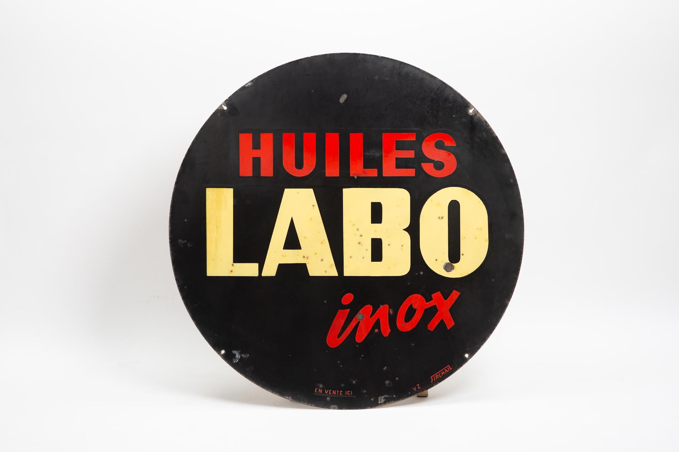 Round enamelled plate auto Oils Lab decoration garage