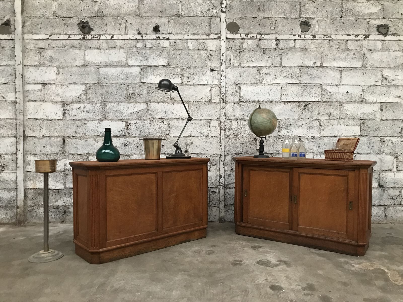 Old comtpoirs early twentieth double sided delicatessen coffee bar