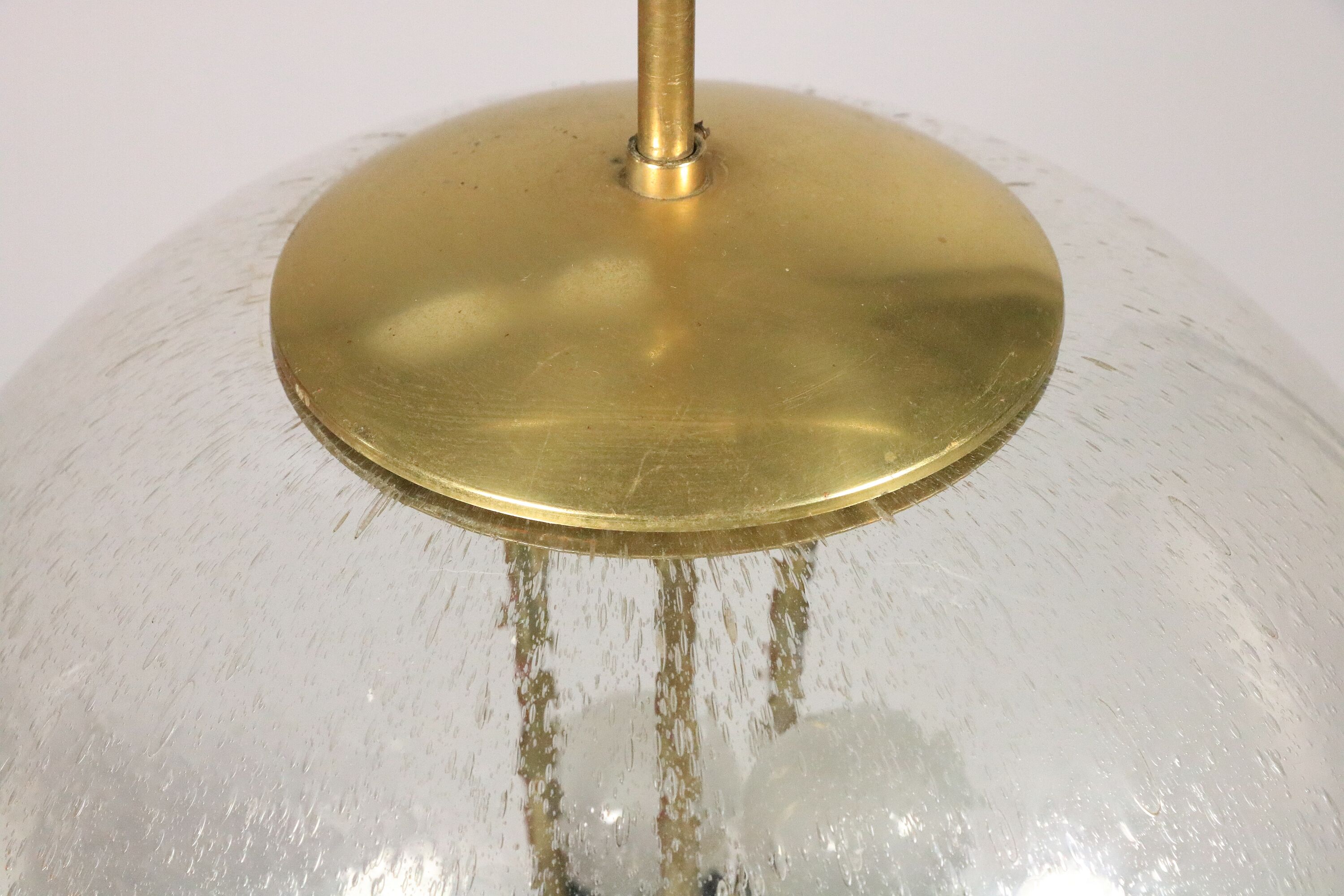 Big Ball Vintage lamp, Glass and brass by SAKU, 1970s