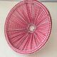 Lampshade in furrowed gingham red fabric and trimmings