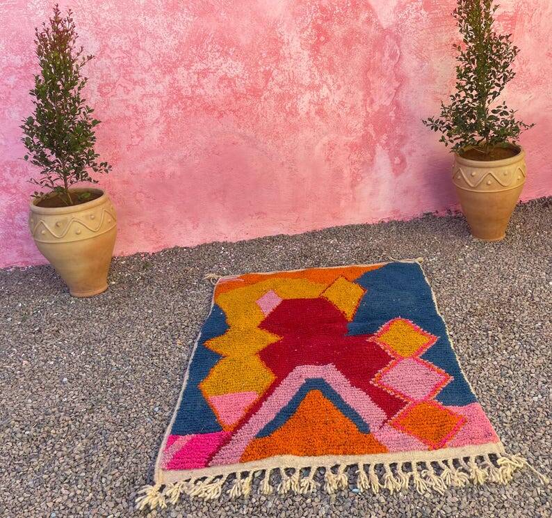 Tapis beni ouraine tissè main traditionnelle taille 150 x 250 cm
