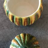 Vintage ceramic sugar bowl by Barettoni Nove, melon shape, Italy