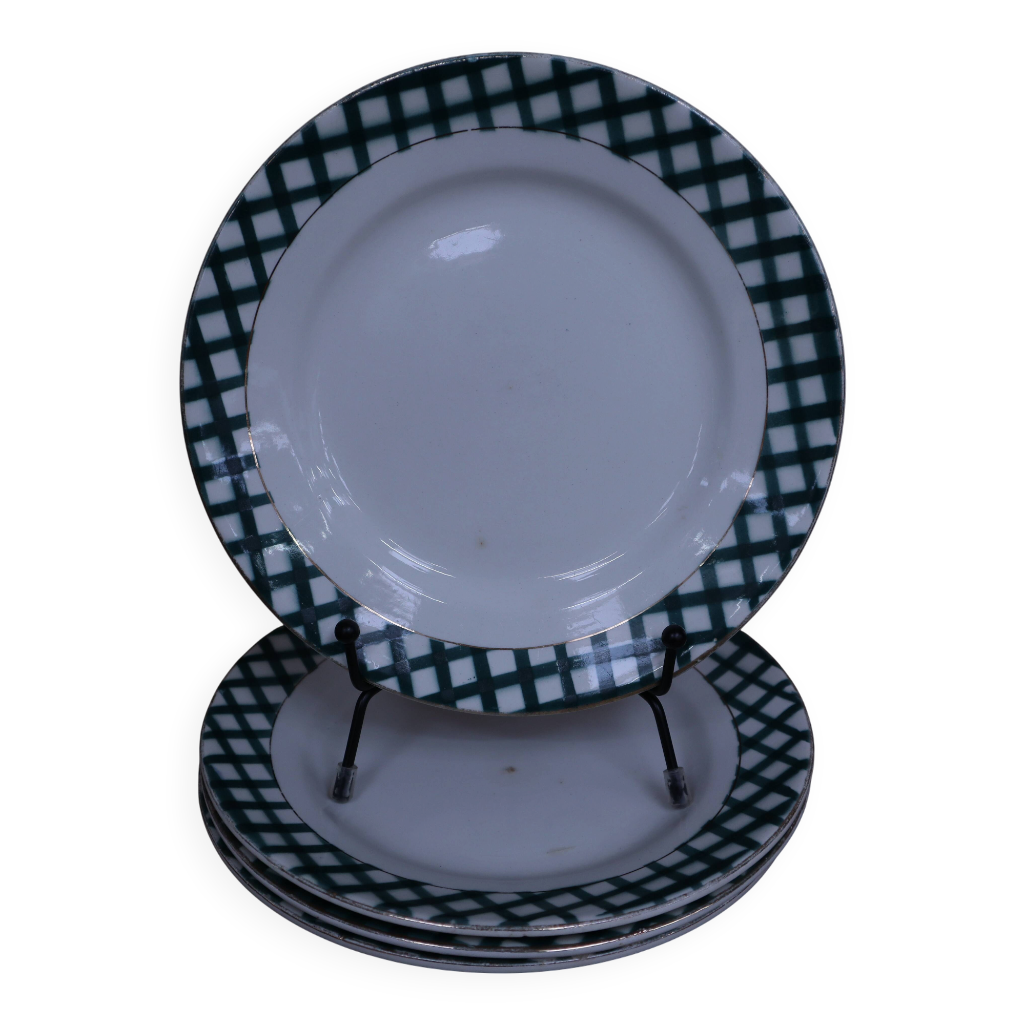 4 dessert plates Sarreguemines and Digoin Scottish