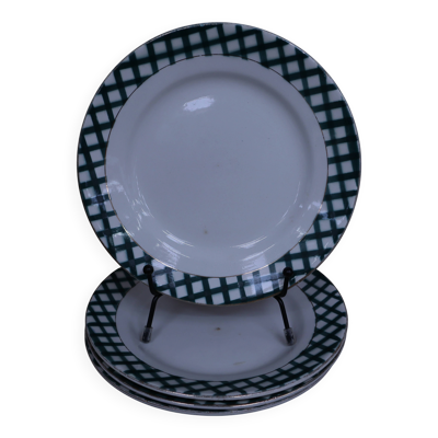 4 assiettes à desserts Sarreguemines et Digoin Ecossais