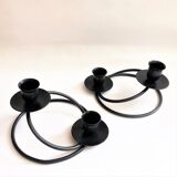 Pair of candlesticks candlesticks black wrought iron