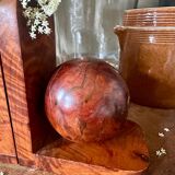 Art Deco bookends in elm burl