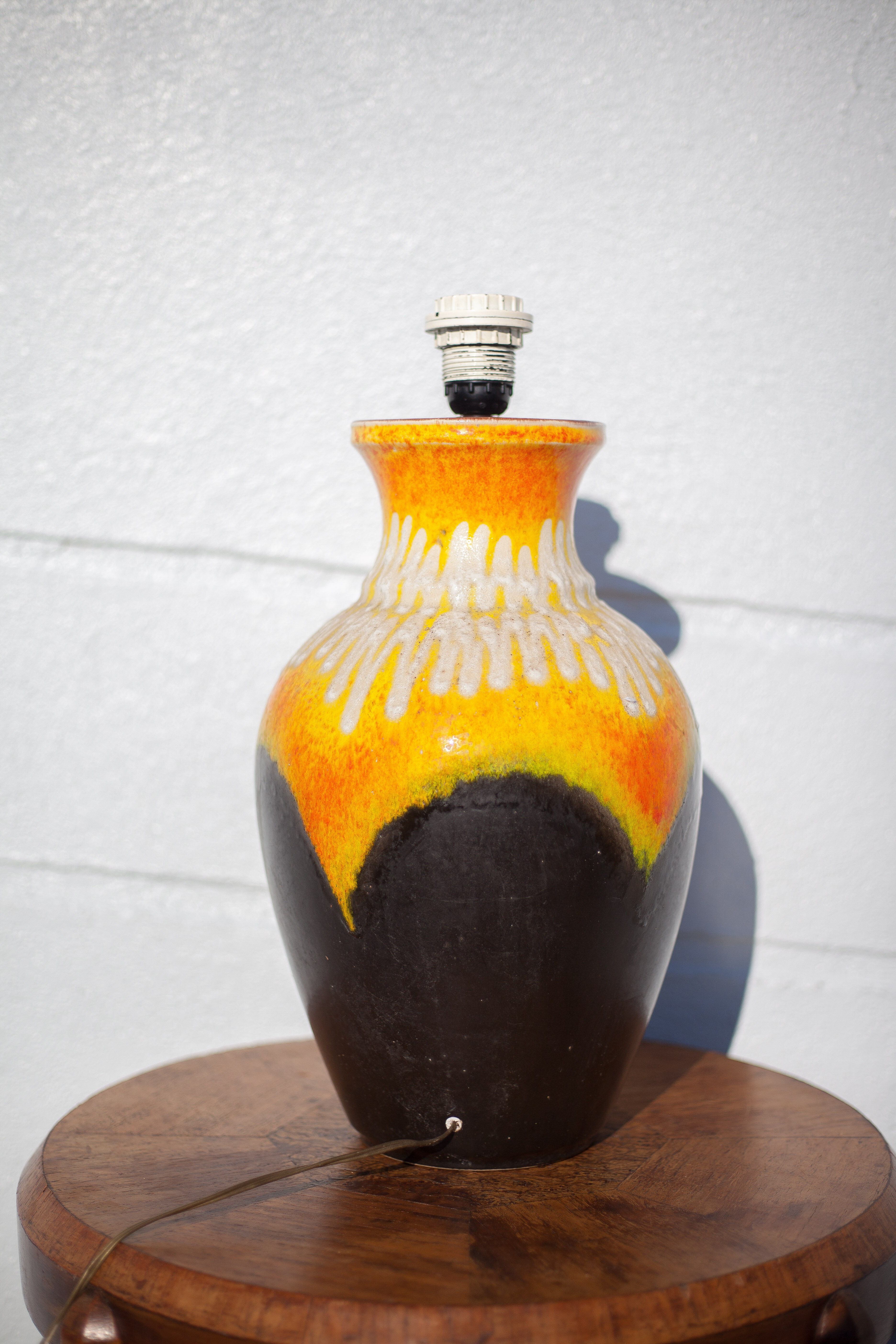 Vintage lamp stand, west Germany bay 6640 ceramic lamp foot, lamp base, pottery