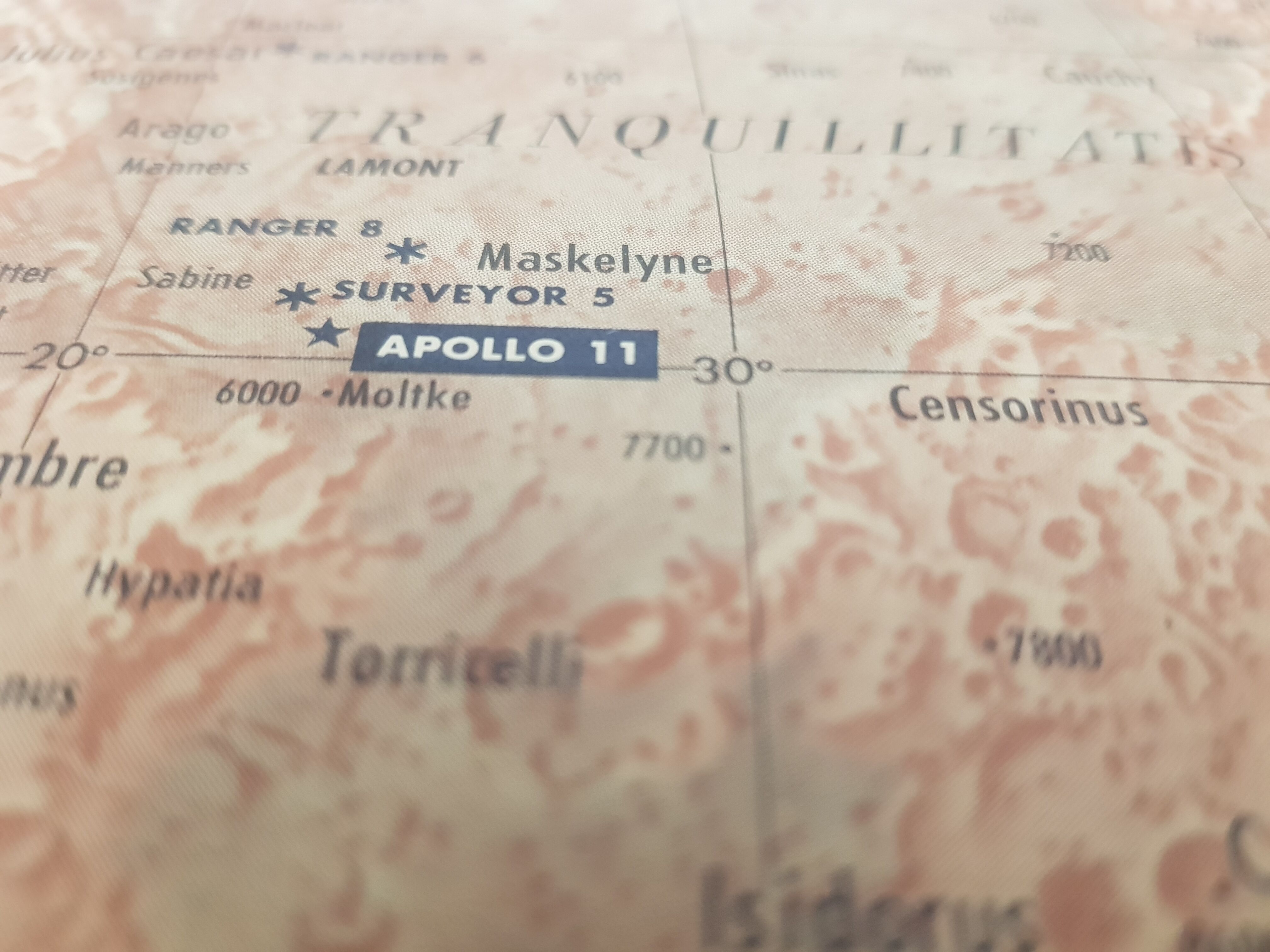 Map of the ancient moon. 1969 IGN edition after Apollo 11