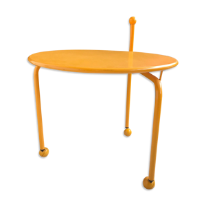 Table roulante et pliante by Tord Björklund for Ikea, 1980s laqué jaune
