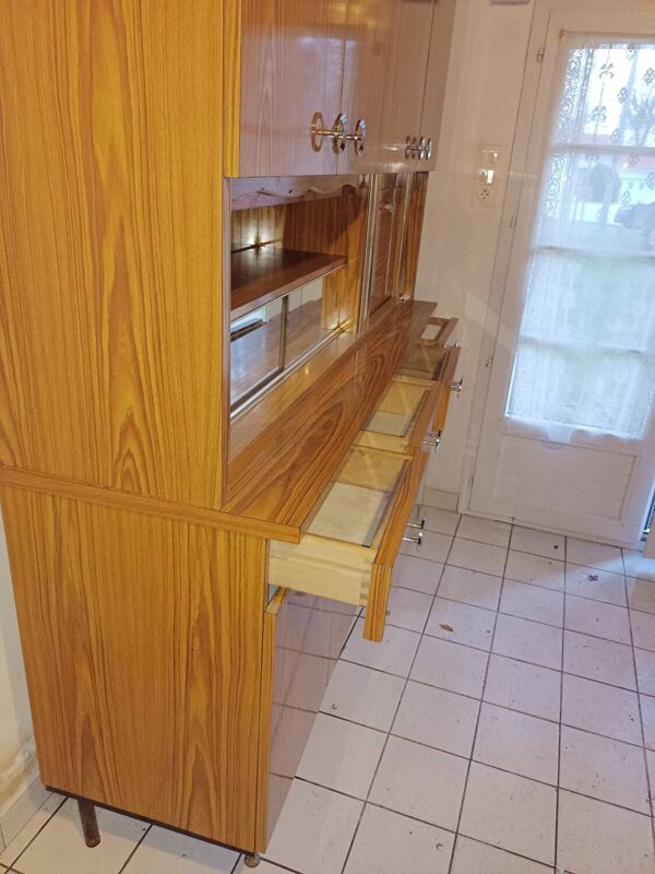 Buffet vintage en formica couleur bois
