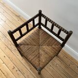 Turned wood corner chair
