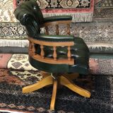Chesterfield office chair swivelling leather - adjustable height