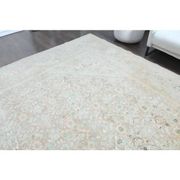 1970s Vintage Persian Handmade Wool Cotton Light Beige Area Rug 304x408
