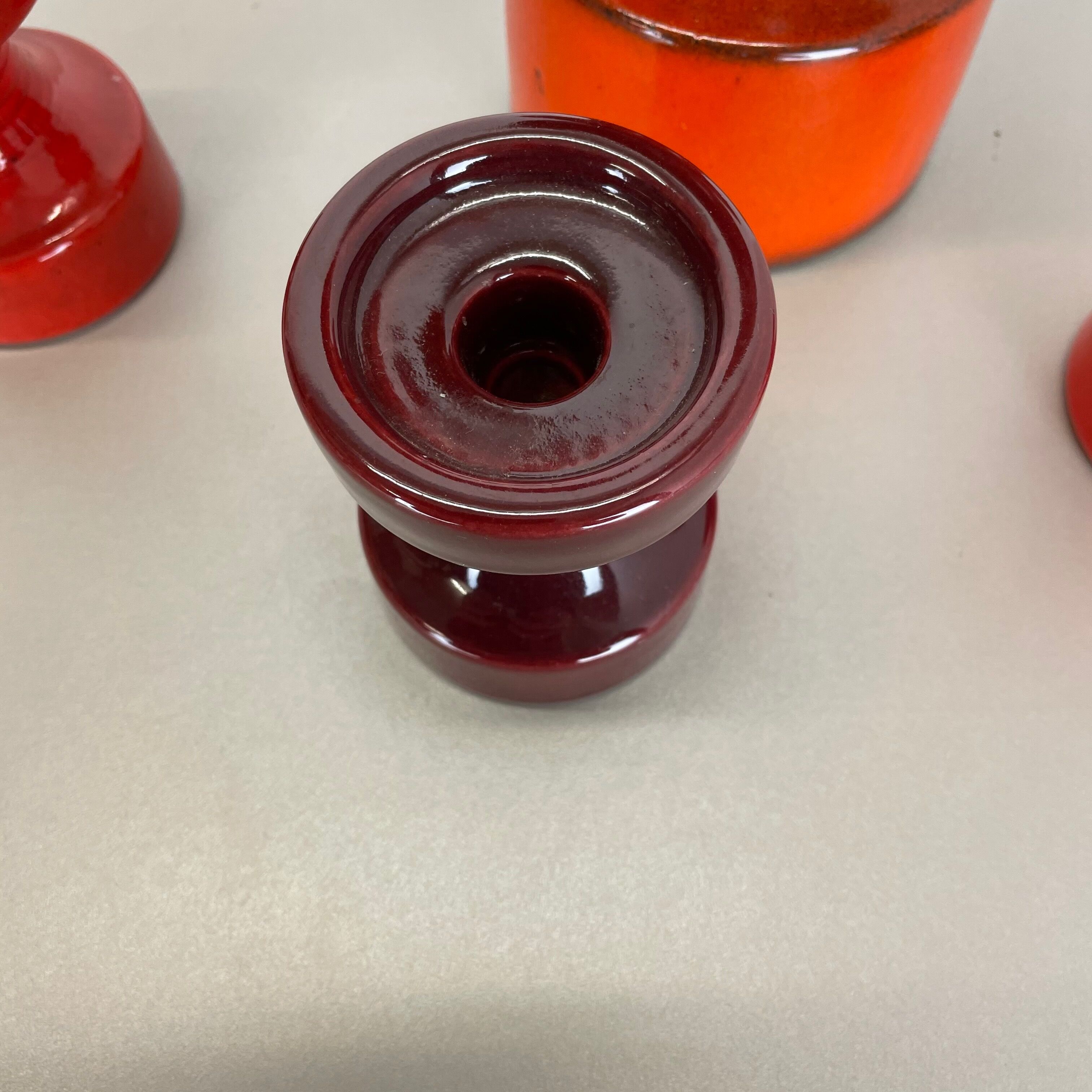 Set of Four Pottery Candleholder by Cari Zalloni for Steuler, Germany, 1970s