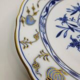 Antique Meissen porcelain plate – blue and gold decoration